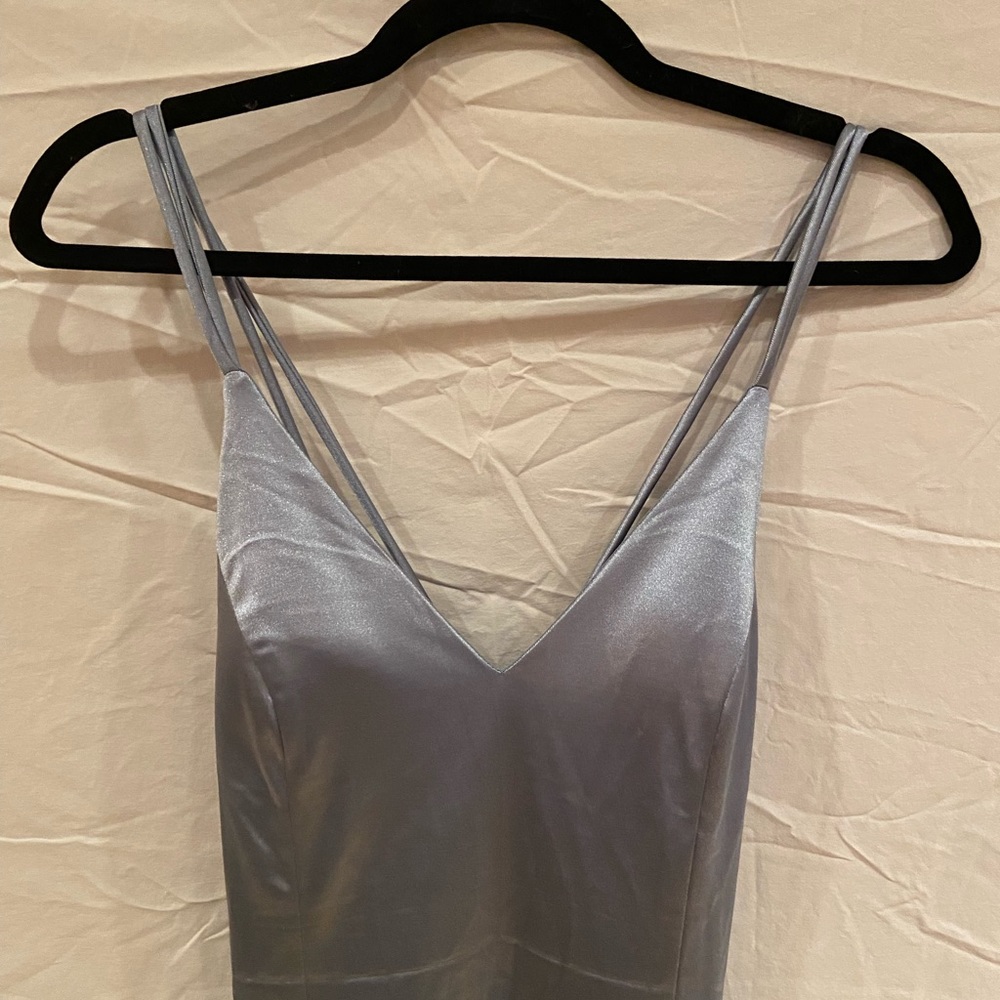 NWT, Formal dress, slate, spaghetti straps, sz M - Picture 2 of 6